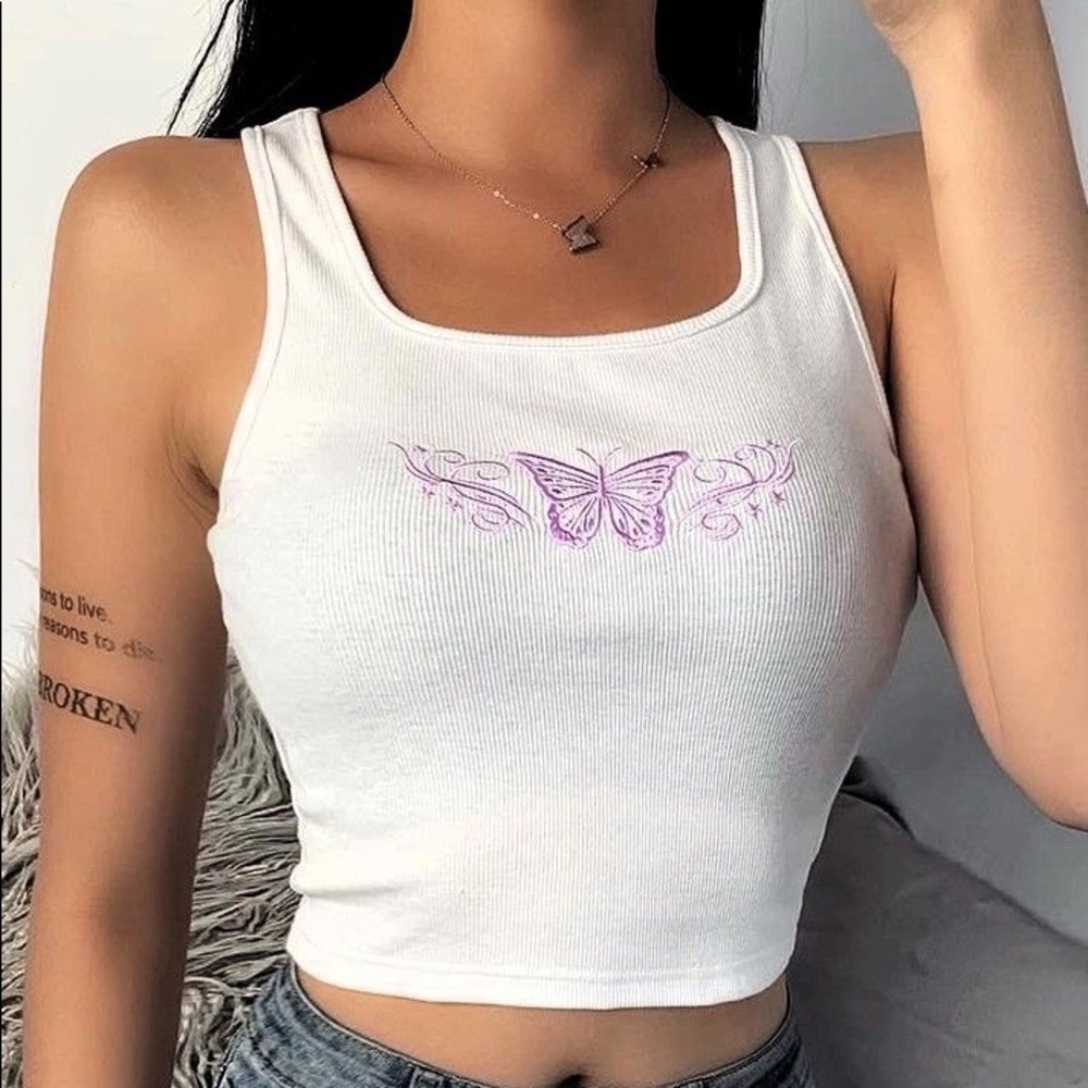 White Butterfly Tank